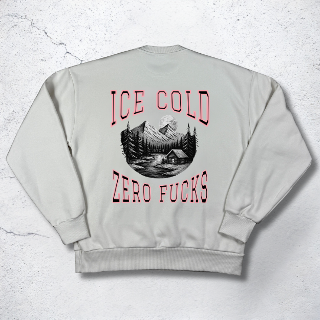 sweater, oversized, oversized sweater, bone, sweatshirt, pullover, ice cold, zero fucks, 