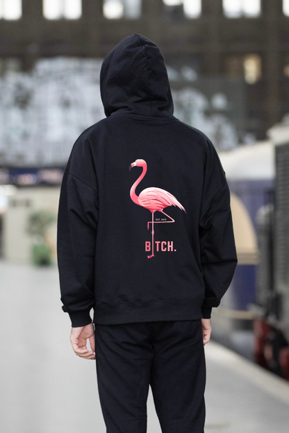 oversized hoodie black Flamingo The BTCH Club