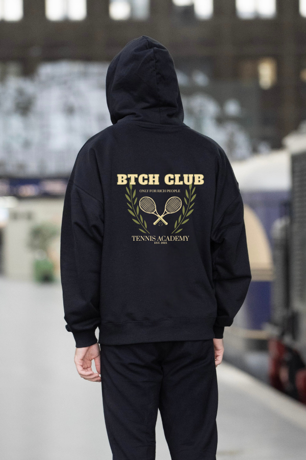 oversized hoodie black Tennis The BTCH Club