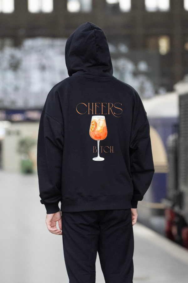 oversized hoodie black cheers The BTCH Club