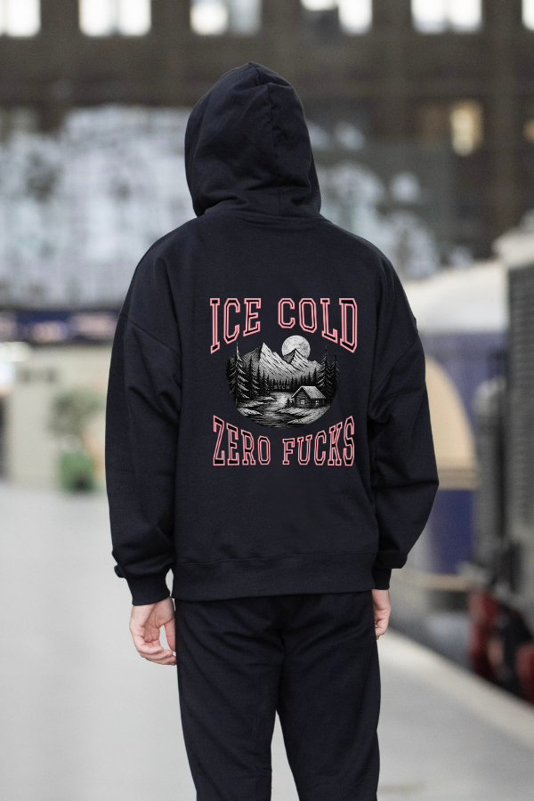 oversized hoodie black ice cold zero fucks The BTCH Club